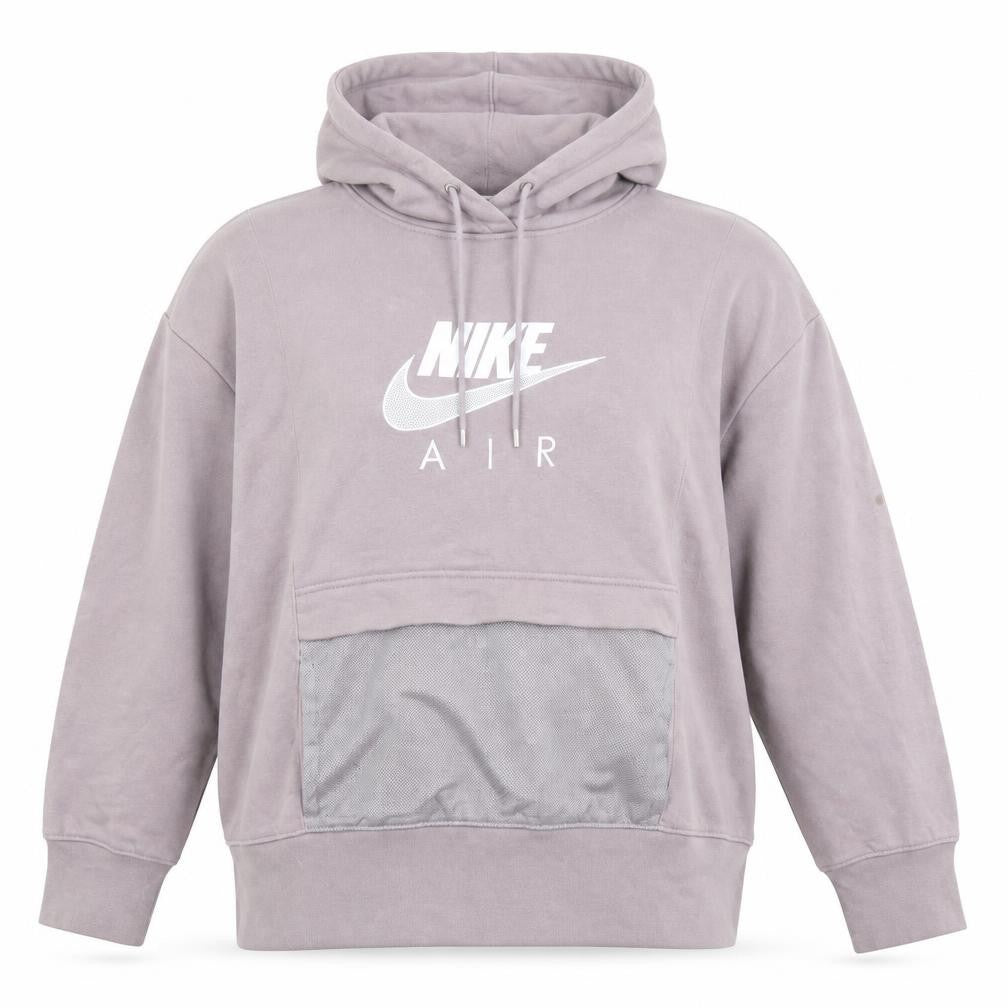 Front view of Nike Air Women's Purple Pullover Hoodie, size XL, Cotton Blend