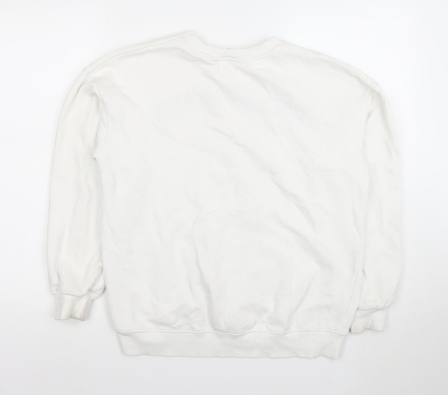H&M Boys White Mickey Mouse Sweatshirt 12-14 Years Pullover Crew Neck