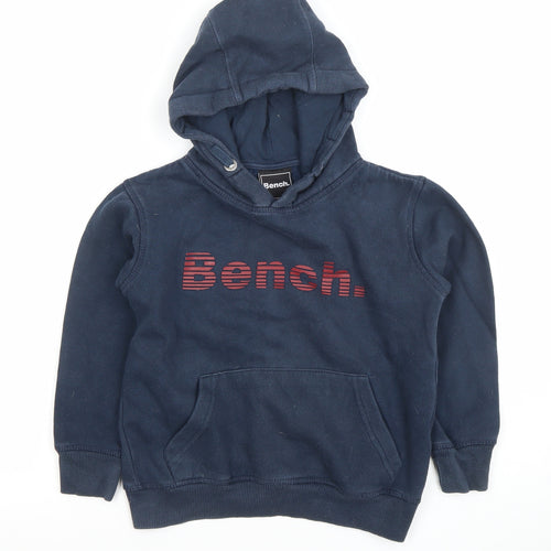 Bench Boys Blue Pullover Hoodie 5-6 Years Logo Fleece Sweatshirt