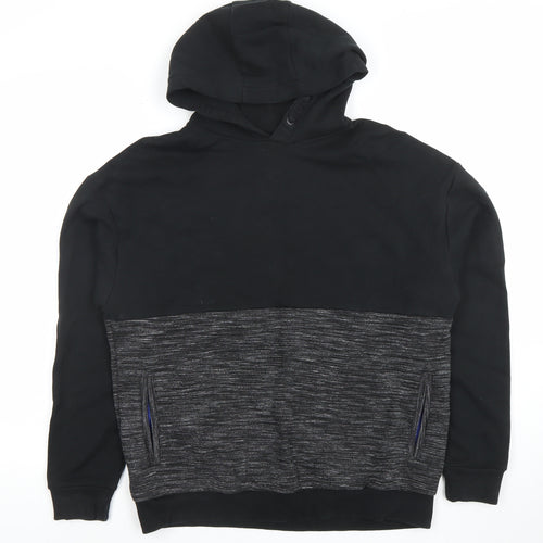 Marks and Spencer Boys Black Grey Pullover Hoodie Size 13-14 Years