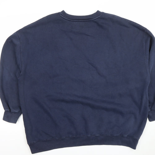 Pull & Bear Women Navy Blue Chicago League 1971 Pullover Sweatshirt S