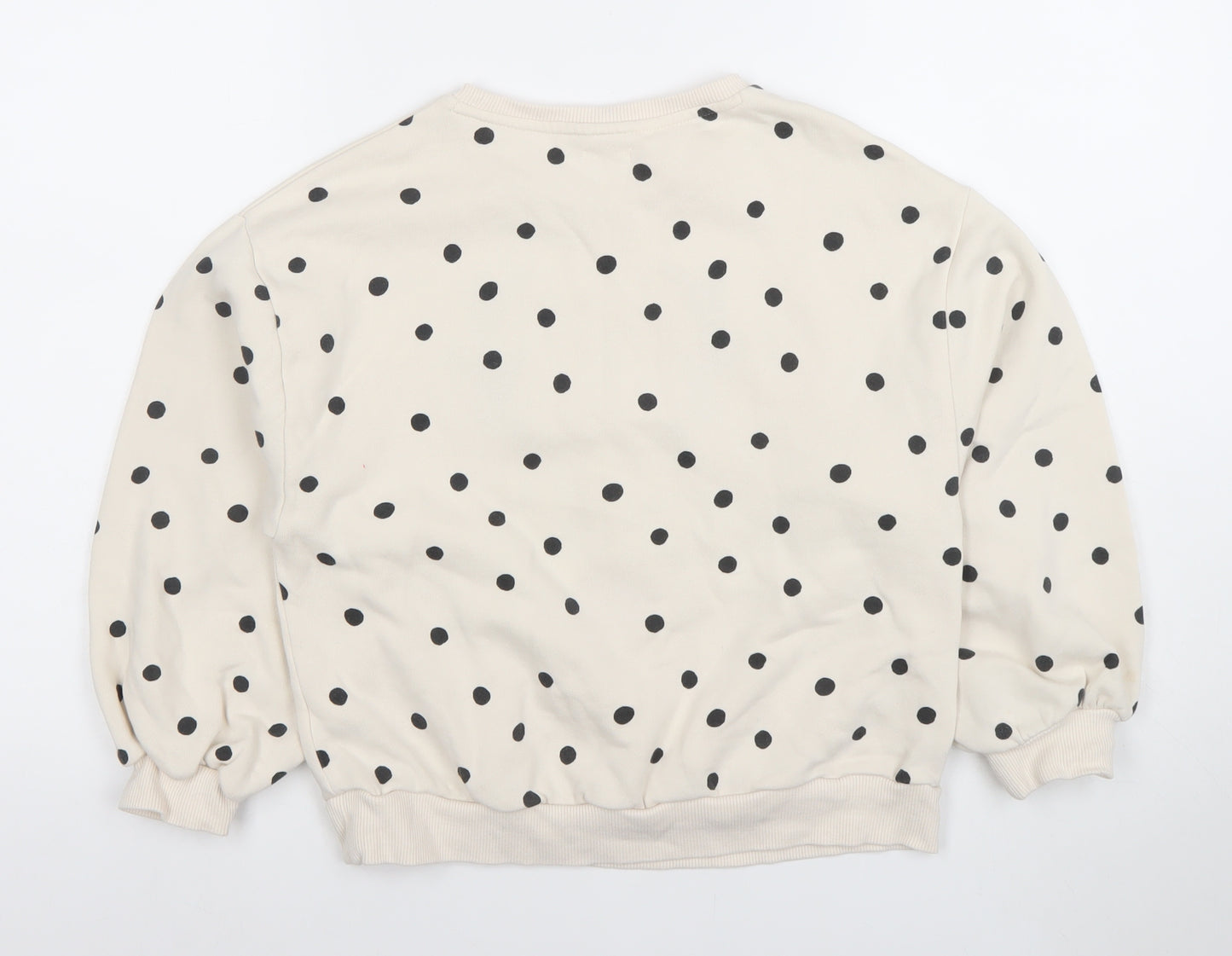 Next Girls Beige Polka Dot Reindeer Christmas Sweatshirt 11 Years
