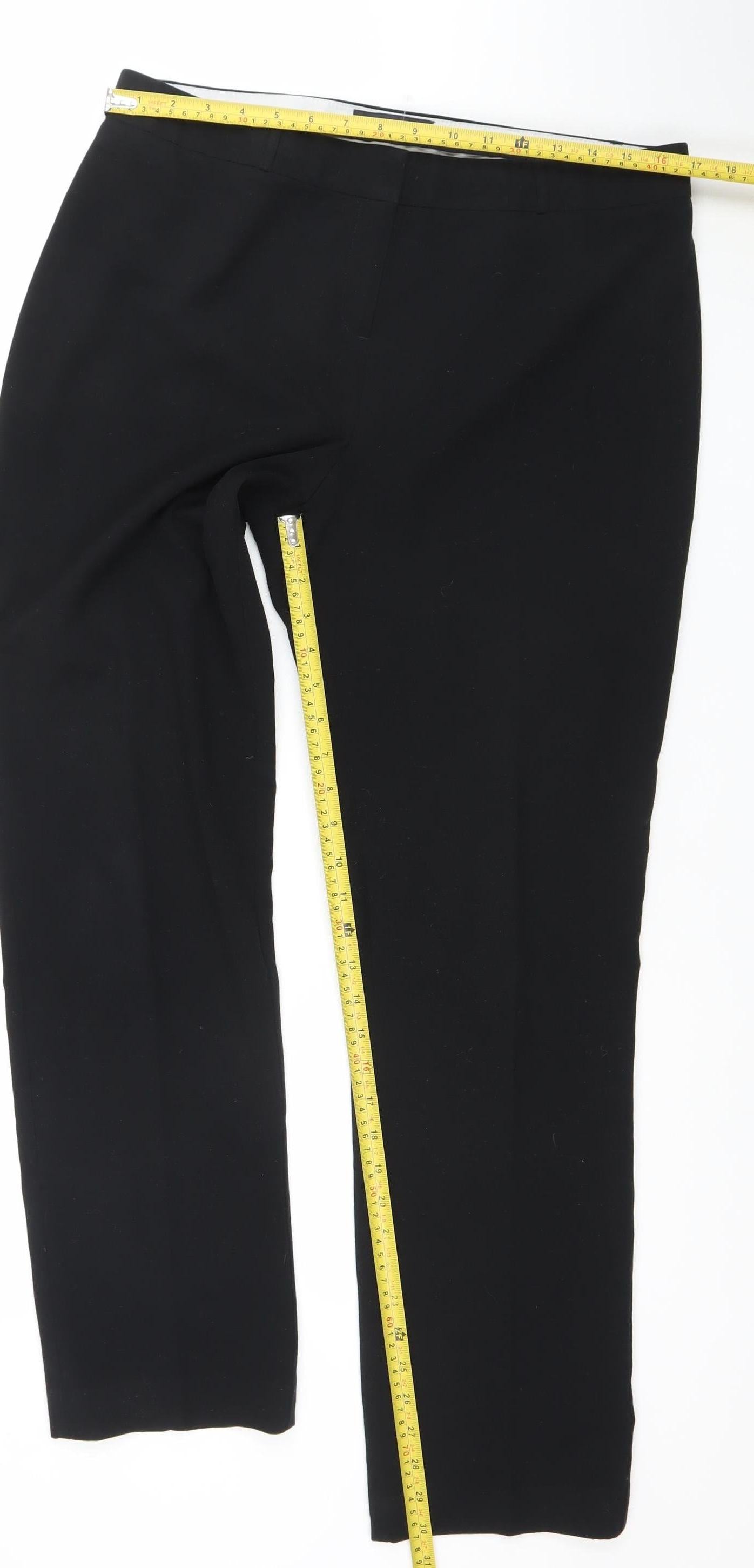 Marks and Spencer Women’s Black Long Dress Pants UK 14 Tall Stretch Trousers