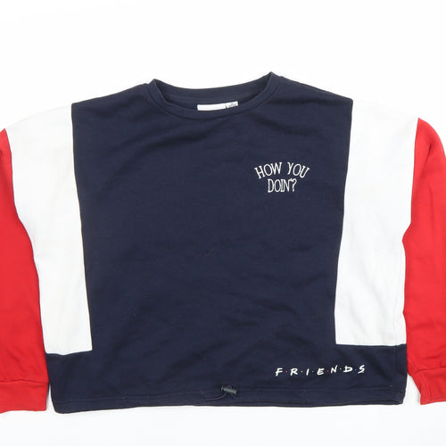 Friends TV Show Women's Navy Colourblock Pullover Sweatshirt M