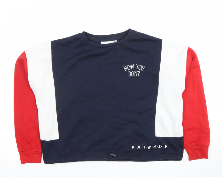 Friends TV Show Women's Navy Colourblock Pullover Sweatshirt M