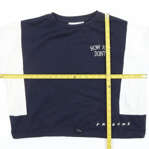 Friends TV Show Women's Navy Colourblock Pullover Sweatshirt M
