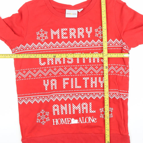 Home Alone Red Christmas Sweatshirt Women UK 12 Pullover Long Sleeve