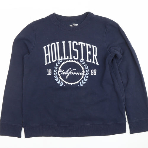 Hollister Men’s Blue Medium Crew Neck Sweatshirt Pullover Classic Logo
