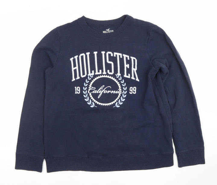 Hollister Men’s Blue Medium Crew Neck Sweatshirt Pullover Classic Logo