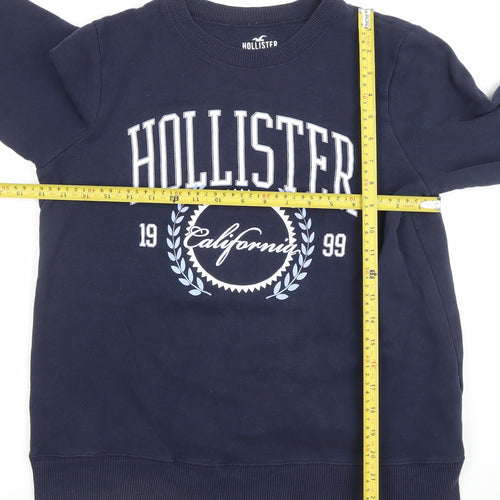 Hollister Men’s Blue Medium Crew Neck Sweatshirt Pullover Classic Logo