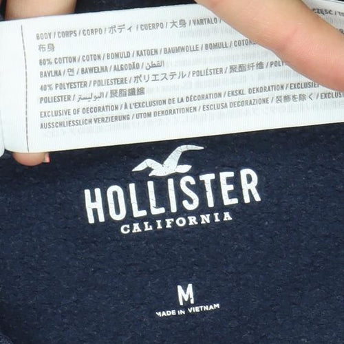 Hollister Men’s Blue Medium Crew Neck Sweatshirt Pullover Classic Logo