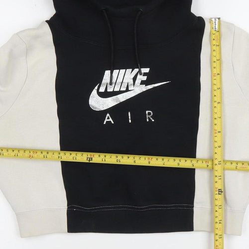 Nike Women’s Black Beige Colourblock Hooded Pullover Sweatshirt Size S