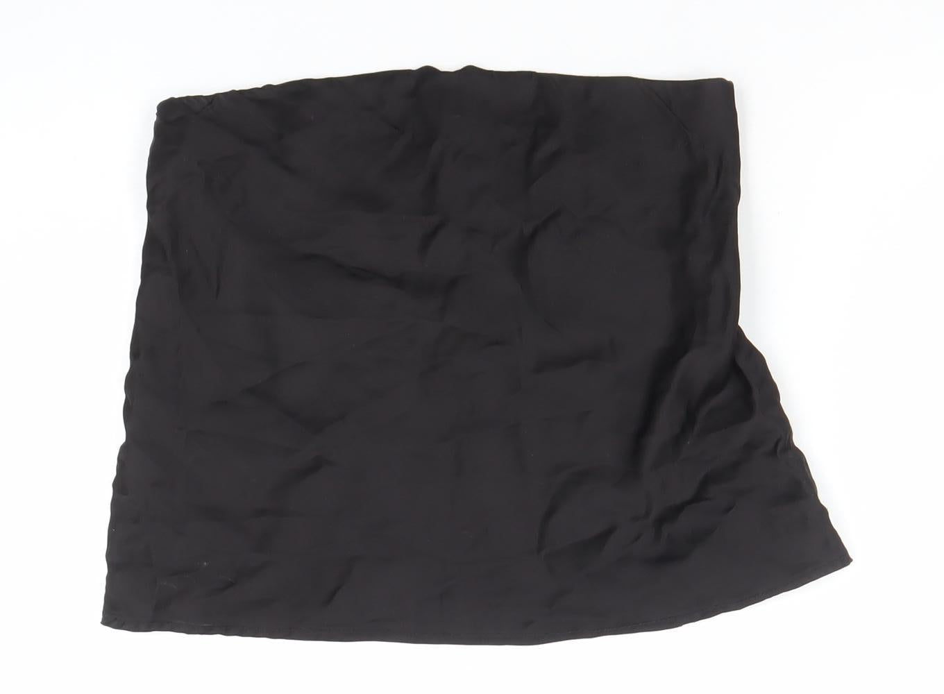 Zara Women’s Black Short Satin Pencil Skirt Size S
