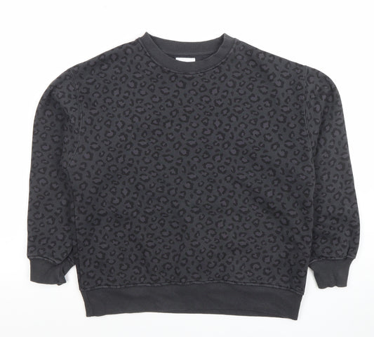 ZARA Girls Black Animal Print Pullover Sweatshirt 11-12 Years