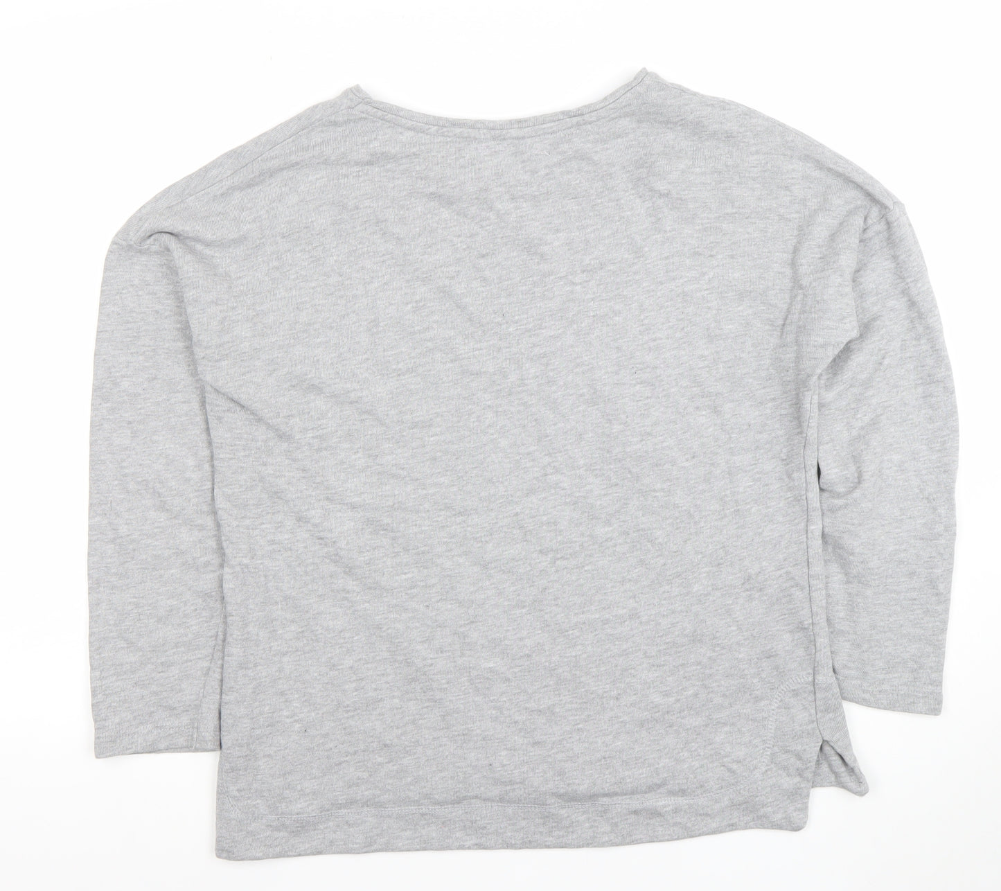 Sfera Women Grey Embroidered Floral Pullover Sweatshirt M