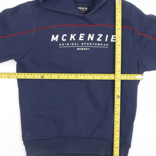 McKenzie Boys Navy Pullover Hoodie 8-10 Years Cotton Blend Sportswear