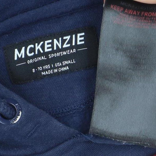 McKenzie Boys Navy Pullover Hoodie 8-10 Years Cotton Blend Sportswear