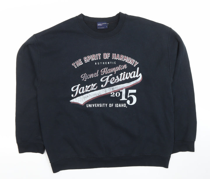 MV Sport Men's Black L Sweatshirt Jazz Festival 2015 Graphic Pullover