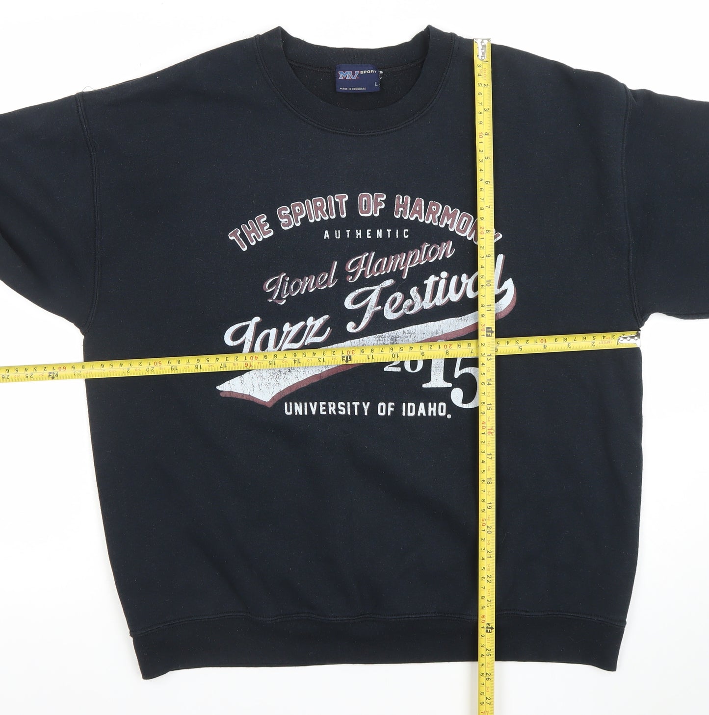 MV Sport Men's Black L Sweatshirt Jazz Festival 2015 Graphic Pullover