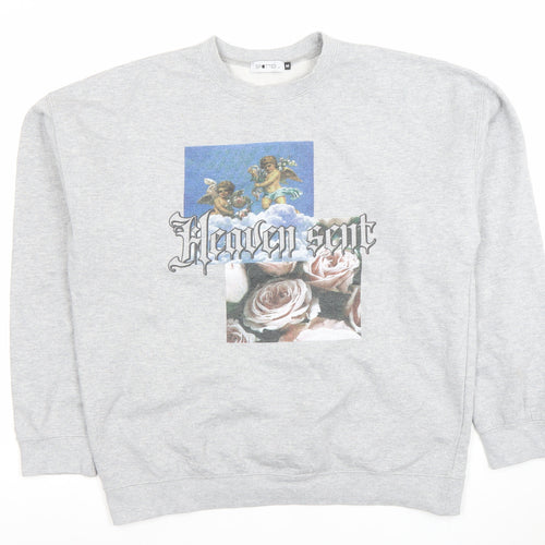 Spotted Grey Heaven Sent Graphic Womens Medium Pullover Sweatshirt