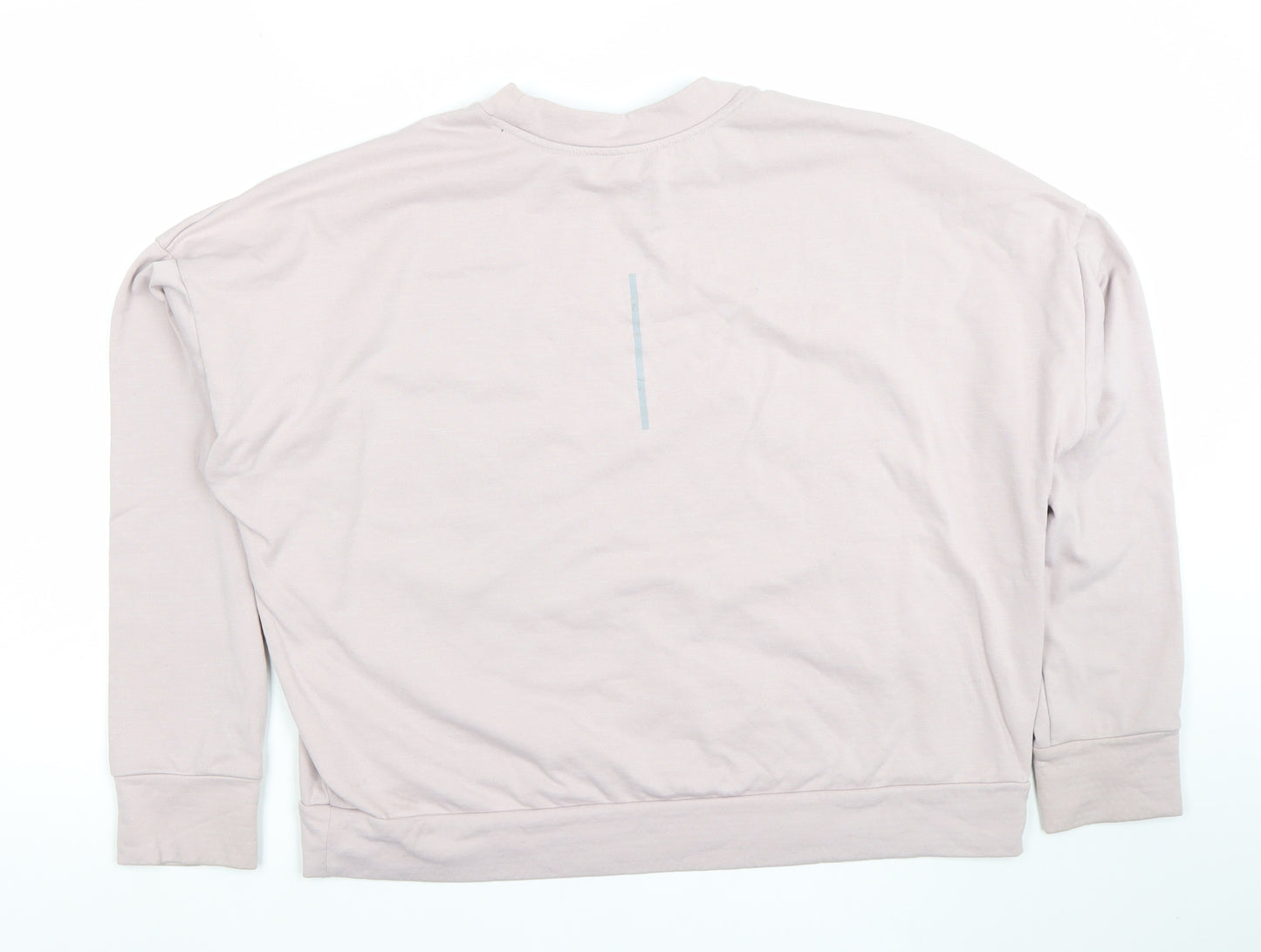 Nike Women Beige Dri-FIT Running Sweatshirt L Crew Neck Long Sleeve
