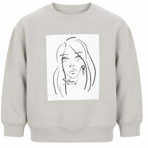 Zara Girls Beige Graphic Pullover Sweatshirt 8-9 Years New York Print