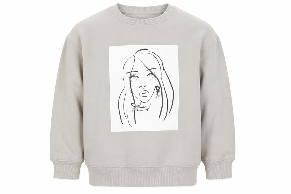 Zara Girls Beige Graphic Pullover Sweatshirt 8-9 Years New York Print