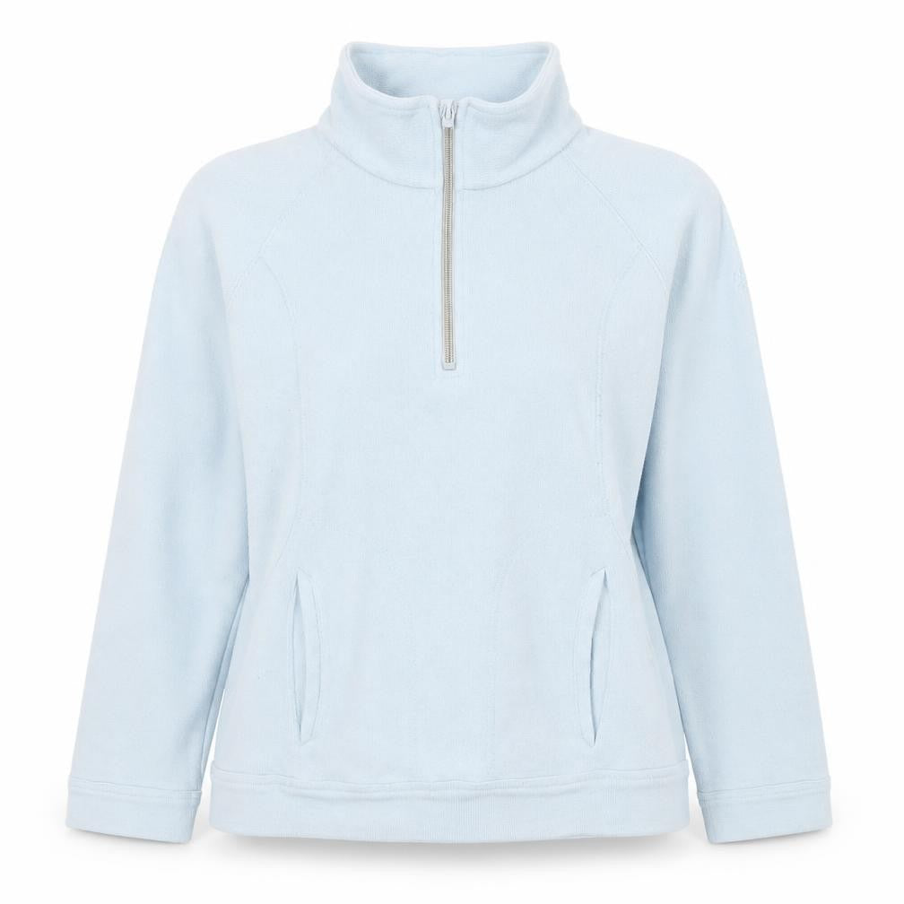 Front view of Regatta Women's Light Blue 1/2 Zip Pullover Sweatshirt, size 10