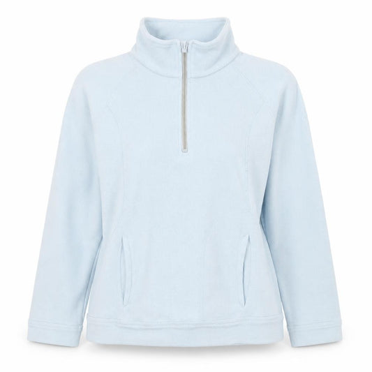 Front view of Regatta Women's Light Blue 1/2 Zip Pullover Sweatshirt, size 10