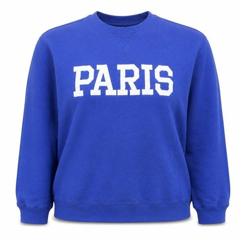 H&M Women Blue PARIS Crew Neck Sweatshirt Size 14 Cotton Blend