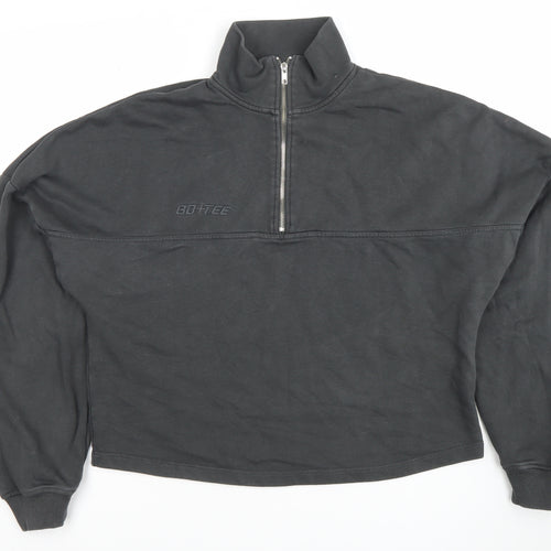 Bo+Tee Women's Black Small 1/4 Zip Pullover Sweatshirt