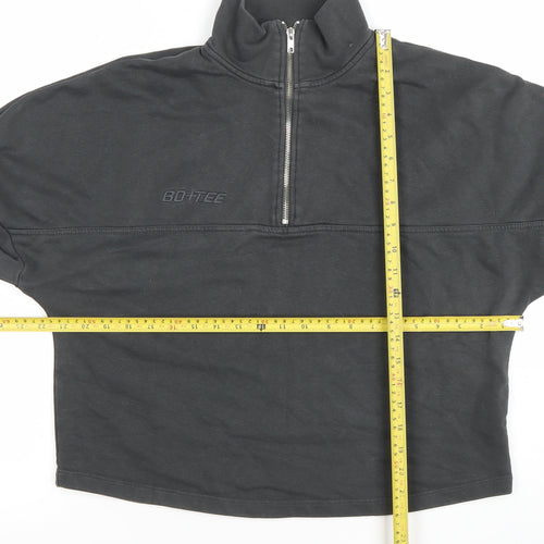 Bo+Tee Women's Black Small 1/4 Zip Pullover Sweatshirt