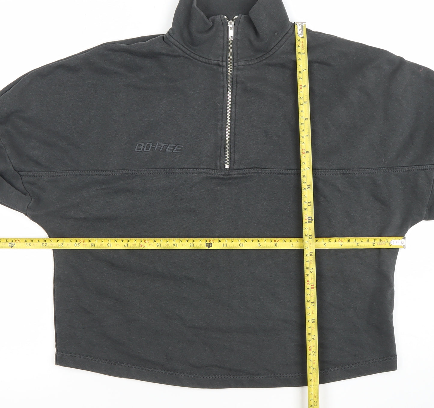 Bo+Tee Women's Black Small 1/4 Zip Pullover Sweatshirt