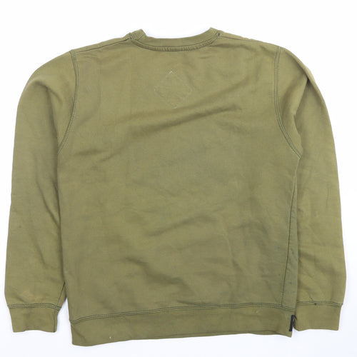 Ushi Mens Green Cotton Crew Neck Sweatshirt Size L