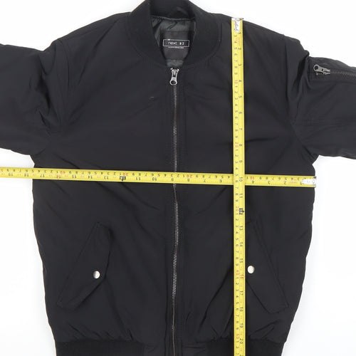 Next Boys Black Bomber Jacket 10 Years Polyester Lined Zip Pockets