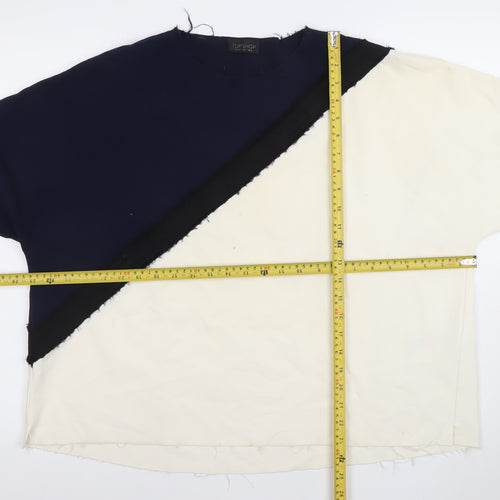 Topshop Women’s Navy & Cream Colourblock Long Sleeve Top UK 8