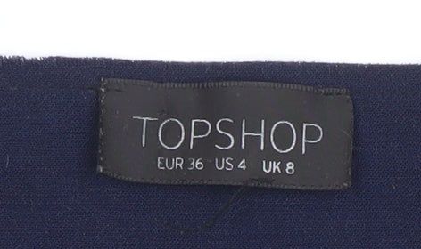 Topshop Women’s Navy & Cream Colourblock Long Sleeve Top UK 8