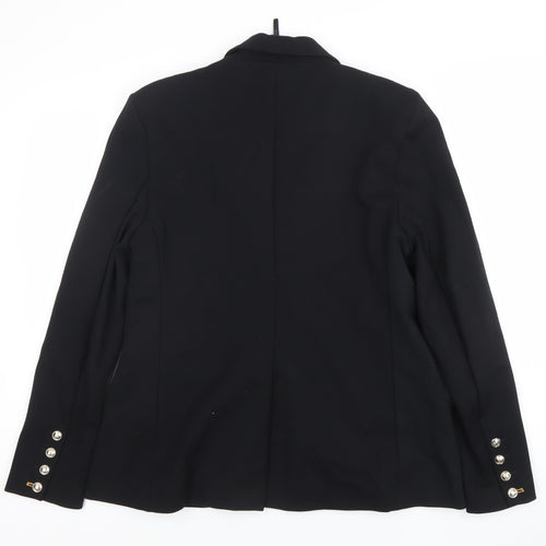 Marks and Spencer Women Black Size 14 Classic Two-Button Blazer