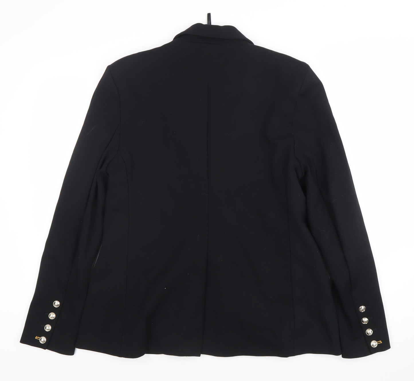 Marks and Spencer Women Black Size 14 Classic Two-Button Blazer