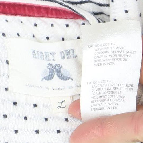 Aeropostale Womens White Striped Cropped Tie Cotton T-Shirt L