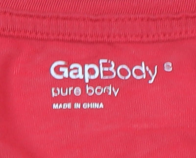 GapBody Women's Red V-Neck Long Sleeve Modal Blend T-Shirt Size S