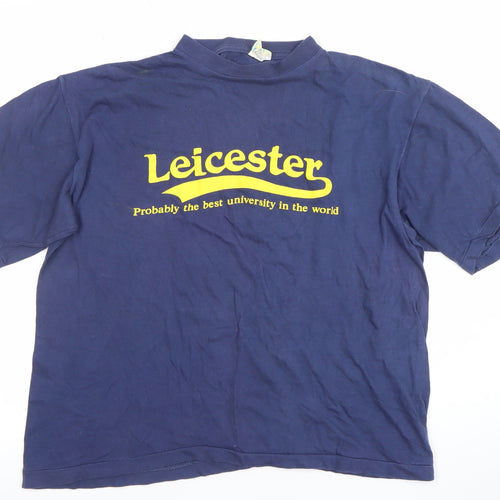 TeeJays Women’s Blue Leicester University Vintage Cotton T-Shirt L
