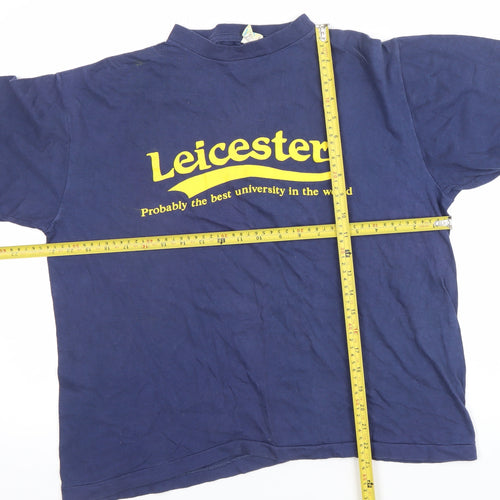 TeeJays Women’s Blue Leicester University Vintage Cotton T-Shirt L