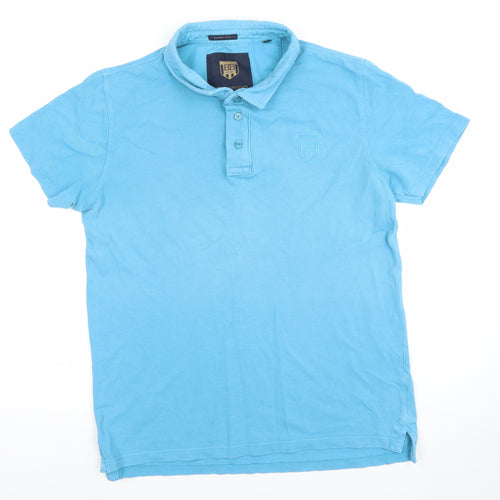 Broadbents & Boothroyds Men's Blue Cotton Polo Shirt M Regular Fit