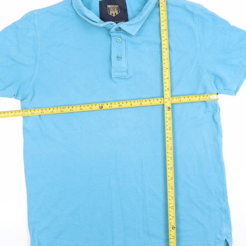 Broadbents & Boothroyds Men's Blue Cotton Polo Shirt M Regular Fit