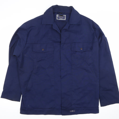 Work King Men’s Blue Long Sleeve Button-Up Workwear Shirt Size M