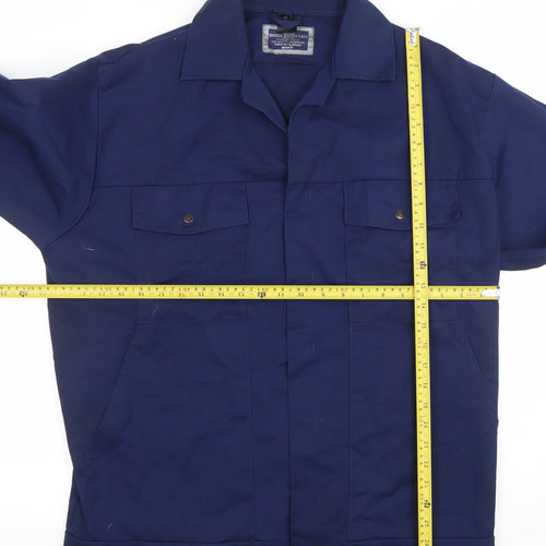 Work King Men’s Blue Long Sleeve Button-Up Workwear Shirt Size M
