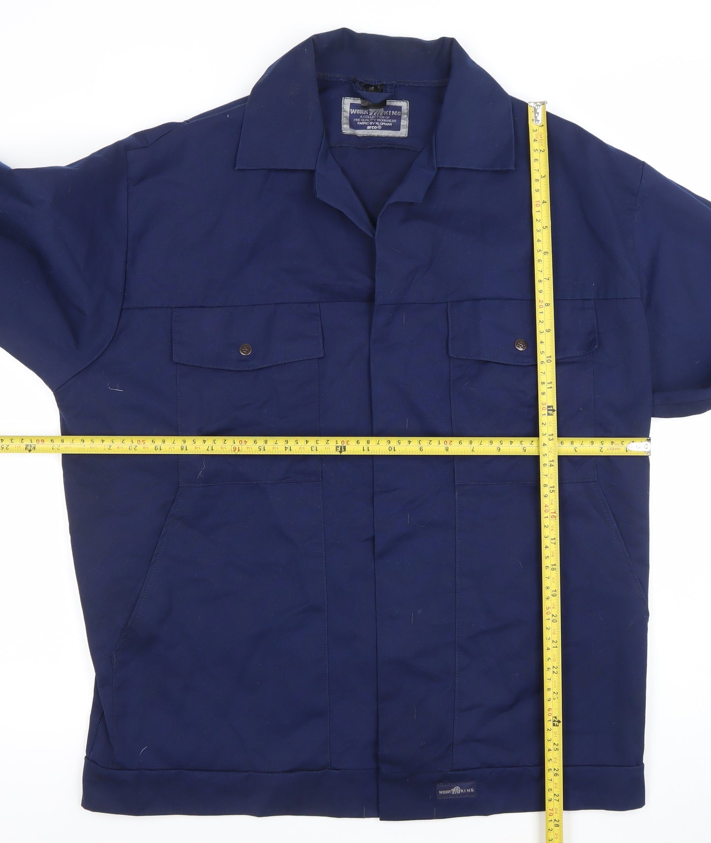 Work King Men’s Blue Long Sleeve Button-Up Workwear Shirt Size M