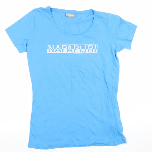Napapijri Womens Blue Medium Cotton Logo T-Shirt