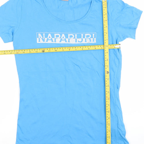 Napapijri Womens Blue Medium Cotton Logo T-Shirt